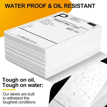 4x6-Zoll-Thermo-Versandetikettenpapier, 100×150 mm, selbstklebend, wasserfest, für Thermoetiketten, geeignet