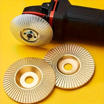 Holzbearbeitungs-Schleifscheiben-Set, dreiteilig, 100 mm breit/16 mm Metallloch, bogenförmiges Fasendesign
