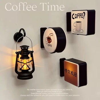 Kaffee-Ecke Kreative Atmosphäre Licht-Schild Kühlschrankmagnet Magnetische Miniatur-Pegboard Leuchtende