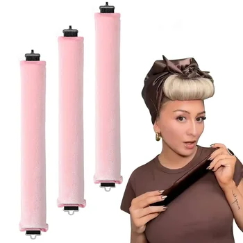 Wärmefreie Haarwickler, Lockenstab-Stirnband, Haarwickler ohne Hitze, Lazy Curls mit Haken, weiche Flexi-Stäbe