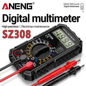 ANENG SZ308 Rechteckwellen-Digitaltester 1999, zählt HFE-Trioden-Summer-Multimeter, AC/DC-Spannung, 10 A