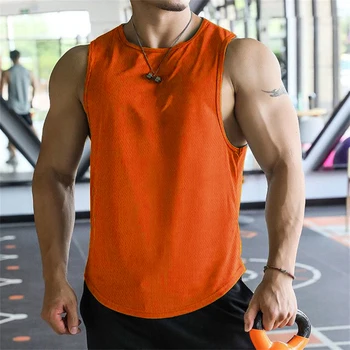 Männer Tanktops ärmelloses Hemd Polyester Mesh Material schnell trocknen atmungsaktive Männer Workout Fitness