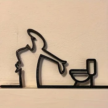 2D flach, 2D flaches Metall selbst mit Löchern, schwarzer Rahmen, moderne Wohndekoration für Badezimmer