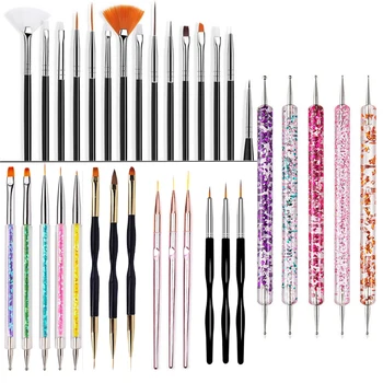 Nail art Pinsel Design Spitze Malerei Zeichnung Carving Punktierung Stift FlatFan Liner Acryl Gel UV