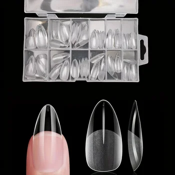 Volle Abdeckung Drücken Auf Nagelspitzen Stiletto Mandel Quadrat Sarg Französisch Falsche (120 Stück)