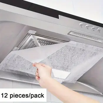 Einweg Haube Öl Filter Papier Vlies Dunstabzugshaube Extractor Fan Filter Küche Haube Fett Anti Öl (12 Stück)