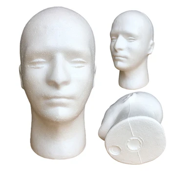 Leichter männlicher Schaumstoff-Mannequin-Kopf für Perücken, Präsentationsständer für DIY-Malerei, Hut, Schal