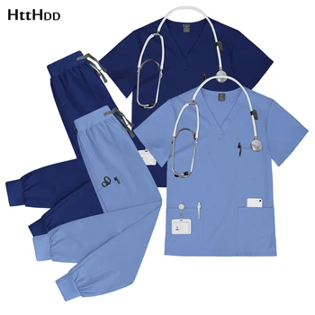 Krankenschwester-Uniform-Set Arzt- und Pflegepersonal-Krankenhausuniform Jogger-Hosen-Sets Beauty-Spa