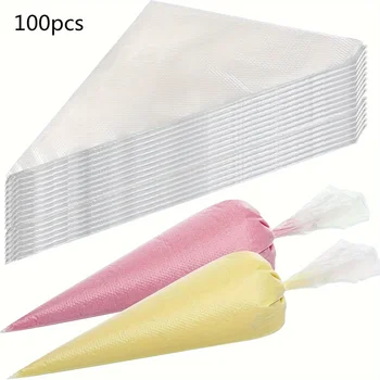 Einweg-Spitzbeutel, extra starke und auslaufsichere Spritzbeutel für Kuchendekoration, Backen (100 Stück)