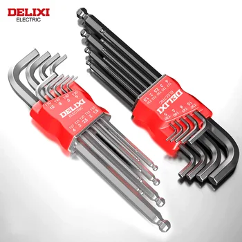DELIXI ELECTRIC Inbusschlüsselsatz, Allen-Inbusschlüssel-Schraubendreher-Set mit Hülse, universelles
