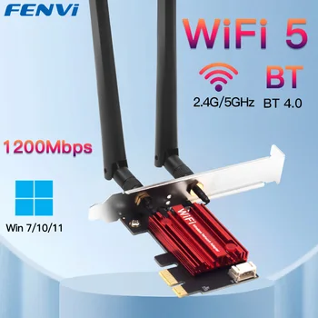FENVI WiFi 5 PCI-E Wireless-Adapter AC1200 Netzwerkkarte Dualband 2,4 G/5 GHz 802.11AC für Bluetooth 4.0