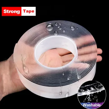 Nano Tape Superstarkes doppelseitiges Klebeband, transparent, wiederverwendbar, wasserdicht, hitzebeständig