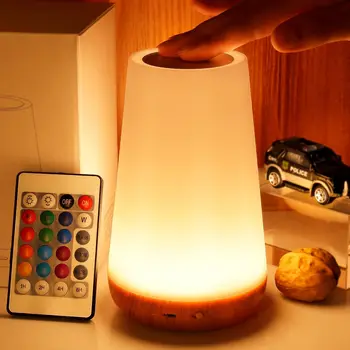 Nachtlicht mit 13 Farbwechseln, Fernbedienung, Touch-USB, wiederaufladbar, RGB-Nachtlampe, dimmbare Lampe