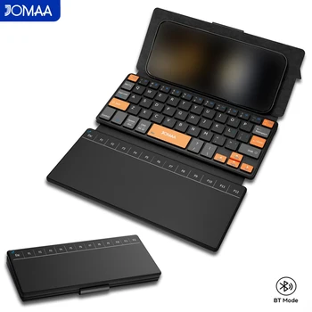 Tragbare 59-Tasten Kabellose Reise-Tastatur mit Großem Touchpad, Aufladbare Bluetooth Kabellose
