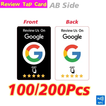 RFID-Karte Vorder- und Rückseite AB-Seite Wiederverwendbare Bewertungs-Tap-Karte Google NFC-Karte Bewerten Sie