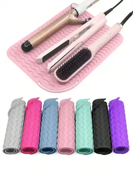 Plus Size Silikon Hitzebeständige Matte Tragbare Reise Hot Tools Pad Abdeckung für Lockenstab, Glätteisen