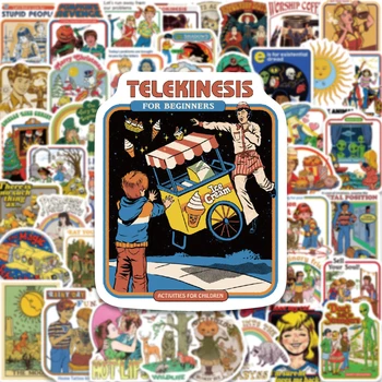 Cartoon Lustige Lebensmittel Retro Kunst Poster Aufkleber Kreative Horror Abstrakte Dekoration (50 Stück)