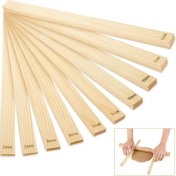 Rollführer-Set für Holzplatten, 3 mm/5 mm/7 mm/10 mm dicke Streifen, Nudelholzführungen, glatte (8 Stück)