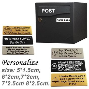 Selbstklebendes Briefkasten-Schild, Namensschild, personalisierbares Text-Logo, Größe 6 x 2, 7 x 2, 7 x 2,5