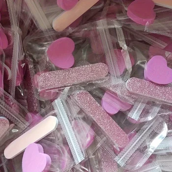 Set Rosa Glitzer-Nagelpflegeset - Herzförmiger Buffer, Kristallstab und Doppelseitige Feile (12 Stück)