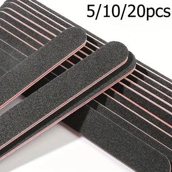 Professionelles doppelseitiges Nagelfeilen-Set, schwarze, matte Brett-Maniküre- und Schleifwerkzeuge, Körnung