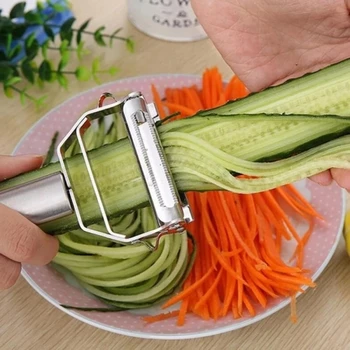 Multifunktionaler Küchenschäler aus Edelstahl, Obst, Gemüse, Kartoffel, Karotte, Gurke, Reibe, Julienne