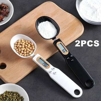 Mini-Löffelwaage, digitale Küchenwaage, elektronische LCD-Lebensmittelwaage, 0,1-500 g, Kochmehl, Milch