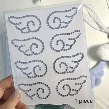 Engelsflügel Kristall Aufkleber 3D Acryl DIY Dekor Selbstklebende Juwel Handwerk Fisch Kuchen Funkelnde Strass