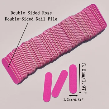 Mini Doppelseitige Nagelfeile Puffer Tragbare Rose Schleifstab für Nail art Maniküre Werkzeuge