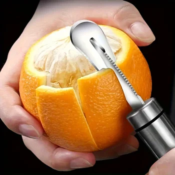 Edelstahl Orange, Citru Schäler, einfacher Zitronenschäler, kreativer Schneider, Orangenschäler Werkzeug