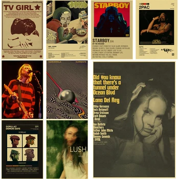 Mitski/Lizzy Grant/TV Girl/Tame Impala Poster, Musikalbum, Ästhetik, Kunstdrucke, Gemälde, Retro