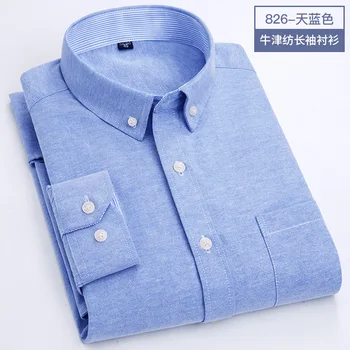 Herren Langarmhemd Frühling Sommer Herbst Winter Oxford Gewebtes Slim-Fit Bügelfrei Komfortabel Weich Lässig