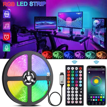 RGB LED-Streifen Lichter Musik Sync USB 5V Fernbedienung LED-Band flexible Lampe für Raum Party TV